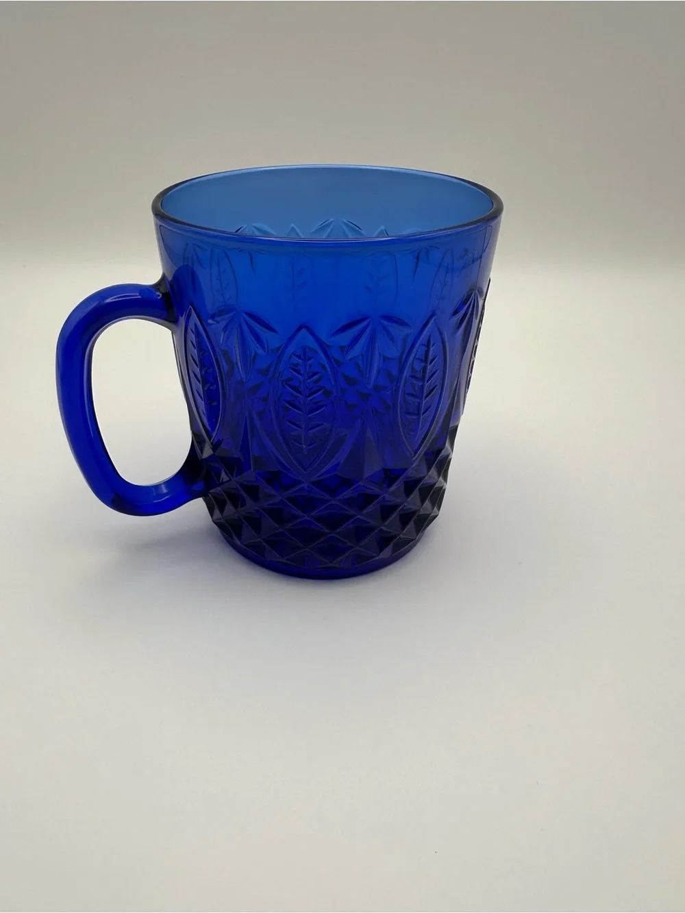 Set of 8 Cobalt Blue Avon Glass Mugs